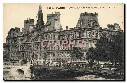 Cartes postales Paris l'hotel de Ville et le Pont d'Arcole