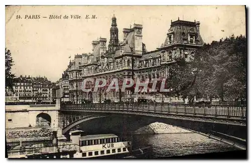 Ansichtskarte AK Paris Hotel de Ville Bateau