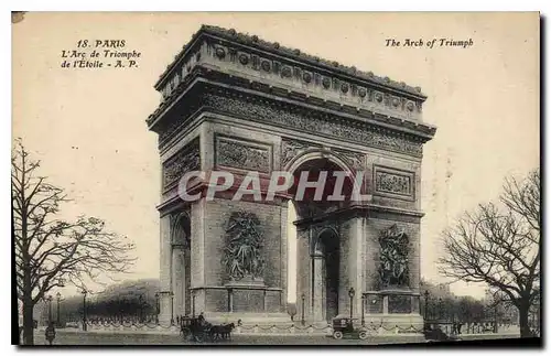 Cartes postales Paris l'Arc de Triomphe de l'Etoile