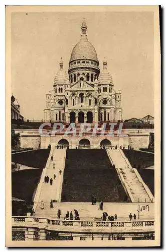 Cartes postales Paris en Flanant le Sacre Coeur de Montmartre et l'Escalier Monumental