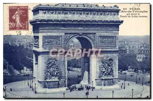 Cartes postales Paris L'Arc de Triomphe qui abrite la Tombe du Soldat inconnu