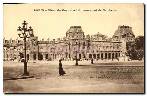 Ansichtskarte AK Paris Place du Carrousel et monument de Gambetta