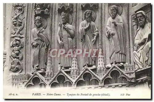 Ansichtskarte AK Paris Notre Dame Tympan du Portail de gauche detail