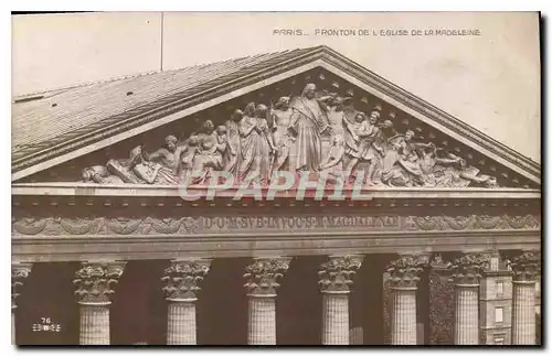 Cartes postales Paris Fronton de l'Eglise de la Madeleine