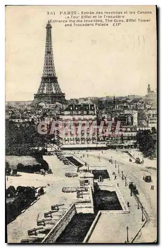 Ansichtskarte AK Paris Entree des Invalides et les Canons la Tour Eiffel et le Trocadero