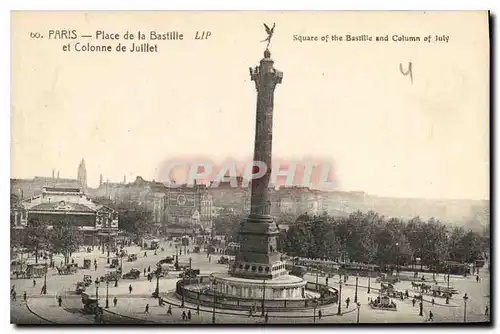 Cartes postales Paris Place de la Bastille et Colonne de Juillet