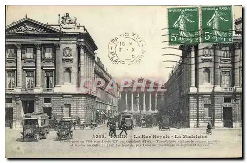 Cartes postales Paris La Rue Royale La Madeleine