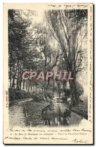 Cartes postales Le Bois de Boulogne en Automne Vers le Pavillon Royal