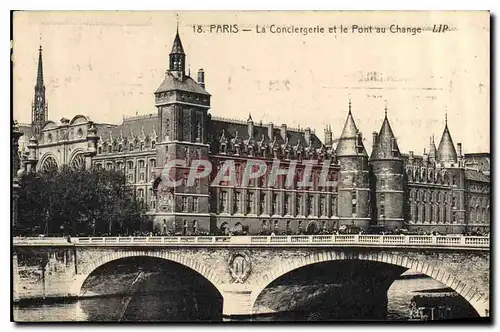 Ansichtskarte AK Paris La Conciergerie et le Pont au Change