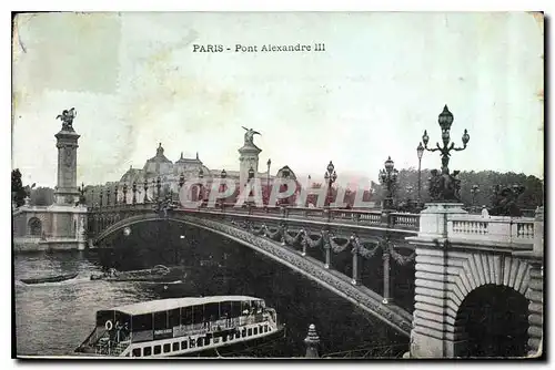 Cartes postales Paris Pont Alexandre III Bateau