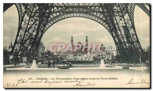 Ansichtskarte AK Paris Le Trocadero vue prise sous la Tour Eiffel