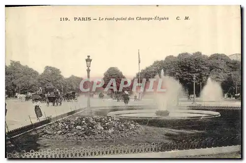 Cartes postales Paris Le rond point des Chapms Elysees