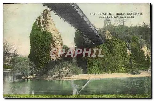 Ansichtskarte AK Paris Buttes Chaumont Sous le Pont suspendu