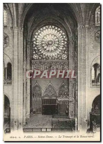 Cartes postales Paris Notre Dame Le Transept et la Rosace nord