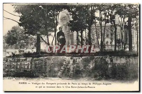 Ansichtskarte AK Paris Vestiges des Remparts Presumes de Paris au temps de Philipps Auguste et qui se trouvent da