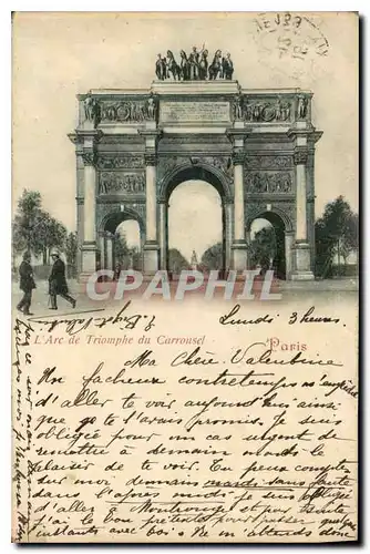 Cartes postales Paris l'Arc de Triomphe du Carrousel