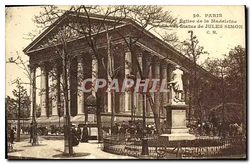 Cartes postales Paris Eglise de la Madeleine Statue de Jules Simon