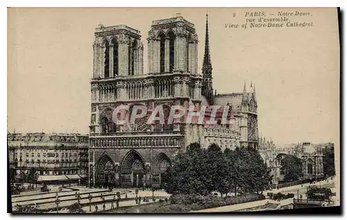 Cartes postales Paris Notre Dame vue d'ensemble