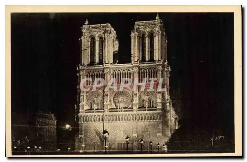 Ansichtskarte AK Paris en flanant Notre Dame illuminee La Facade