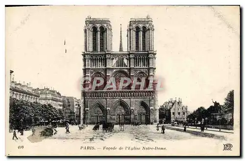 Cartes postales Paris Facade de L'Eglise Notre Dame