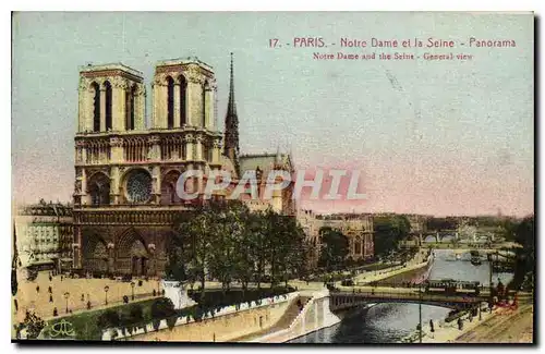 Cartes postales Paris Notre Dame et la Seine Panorama