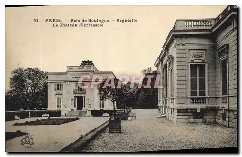 Cartes postales Paris Bois de Boulogne Bagatelle le Chateau Terrasses