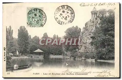 Cartes postales Paris Lac et Rocher des Buttes Chaumont