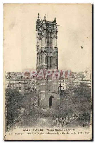 Ansichtskarte AK Paris Tour Saint Jacques style Gothique Reste de l'eglise St Jacques de la boucherie de 1508 a 1