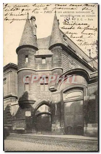 Cartes postales Paris les Archives Nationales Hotel d'Olivier de Clisson