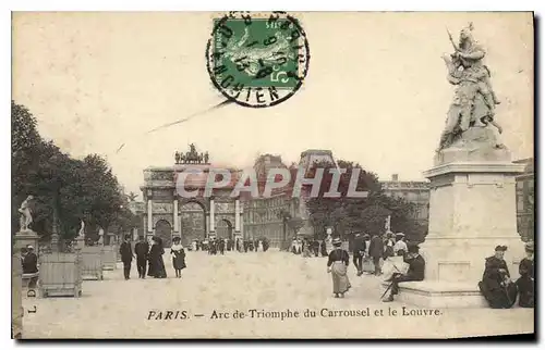 Ansichtskarte AK Paris Arc de Triomphe du Carrousel et le Louvre