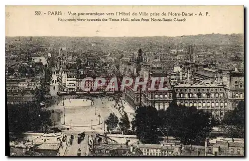 Ansichtskarte AK Paris vue Panoramique vers l'Hotel de Ville Prise de Notre Dame