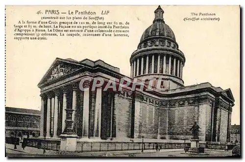 Ansichtskarte AK Paris le Pantheon Construit sur les Plans de Soufflot a la Forme d'une Croix Grecque