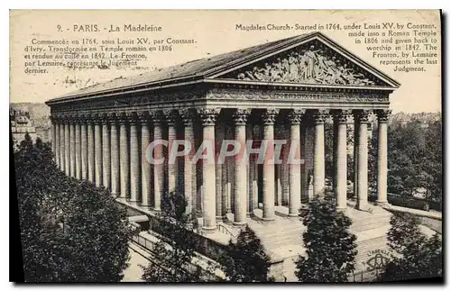 Cartes postales Paris la Madeleine