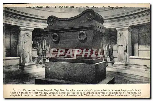 Cartes postales Le Dome des Invalides le Tombeau de Napoleon Ier la Crypte Sarcophage de Napoleon Ier