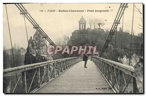 Cartes postales Paris Buttes Chaumont Pont suspendu