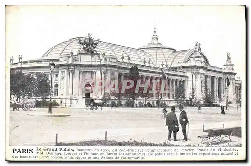 Cartes postales Paris le Grand Palais inaugure en 1900 est construit sur l'emplacement de l'ancien Palais de l'I