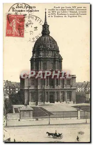 Cartes postales Paris Hotel des Invalides Fonde par Louis XIV pour recueillis les Soldats Mutiles Commence en 16