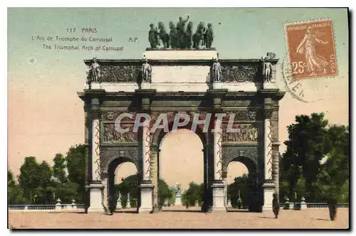 Cartes postales Paris l'Arc de Triomphe du carrousel