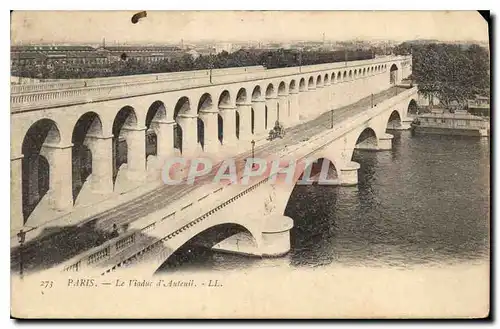 Cartes postales Paris le Viaduc d'Auteuil Train