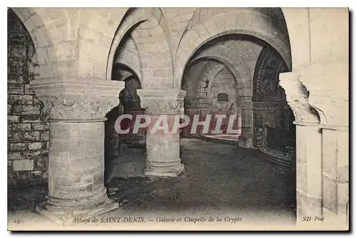 Cartes postales Abbaye de Saint Denis Galerie et Chapelle de la Crypte