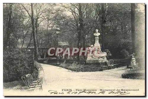 Ansichtskarte AK Paris Parc Monceau Monument de Maupassant