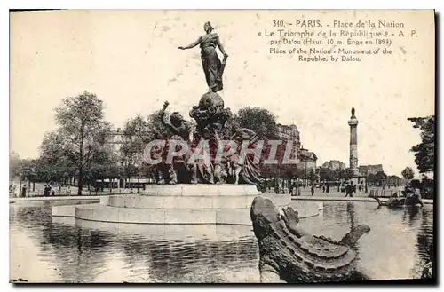 Ansichtskarte AK Paris Place de la Nation le Triomphe de la Republique Par Dalou erige en 1899