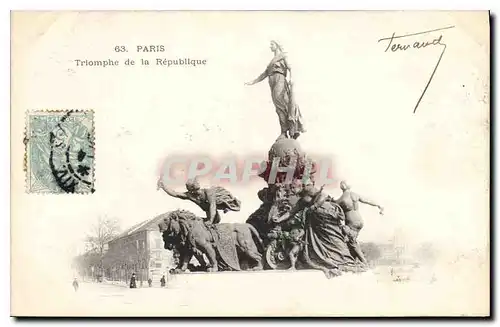 Cartes postales Paris Triomphe de la Republique Lion