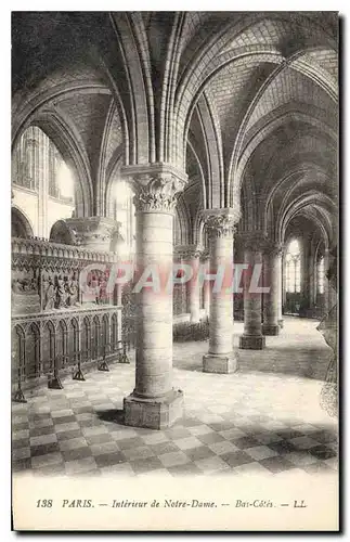 Cartes postales Paris Interieur de Notre Dame Bas Cotes