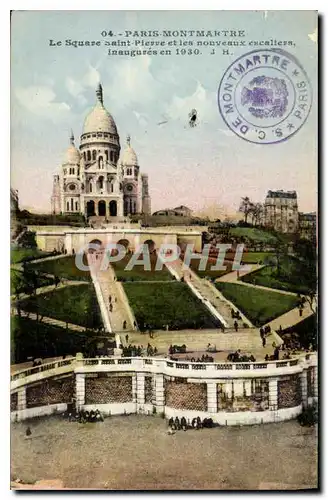 Ansichtskarte AK Paris Montmartre Le Square Saint Pierre et les nouveaux escaliers inaugures en 1930