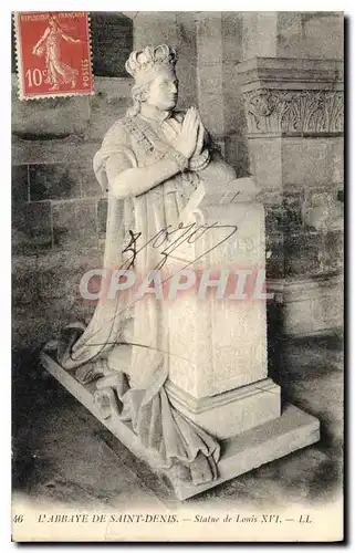 Ansichtskarte AK L'Abbaye de Saint Denis Statue de Louis XVI