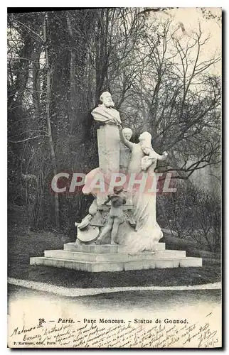 Ansichtskarte AK Paris Parc Monceau Statue de Gounod