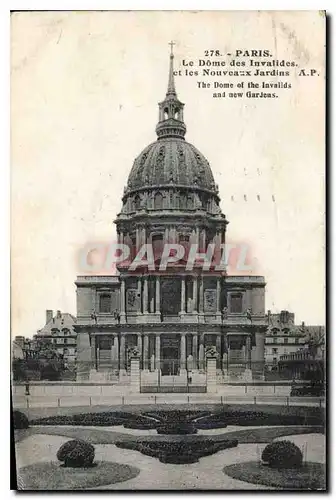 Cartes postales Paris Le Dome des Invalides et les Nouveaux Jardins