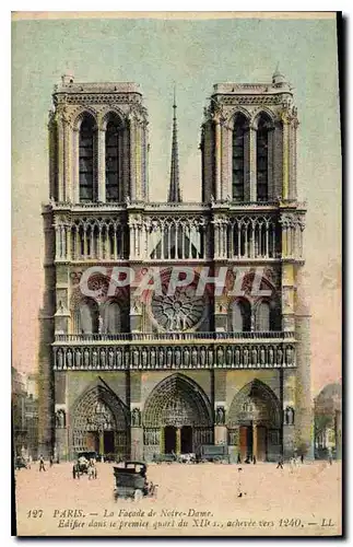 Cartes postales Paris La Facade de Notre Dame