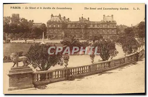 Ansichtskarte AK Paris Le Senat et le Jardin du Luxembourg